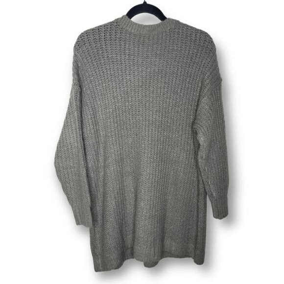 NWT Torrid Size 1X Gray Lightning Bolt Slouchy Tunic Chunky Knit Sweater $76 - Picture 3 of 12
